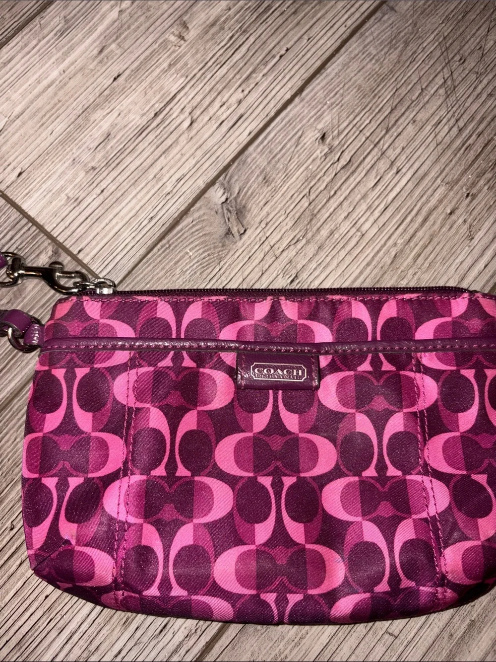 Used coach wallet wristlet clutch